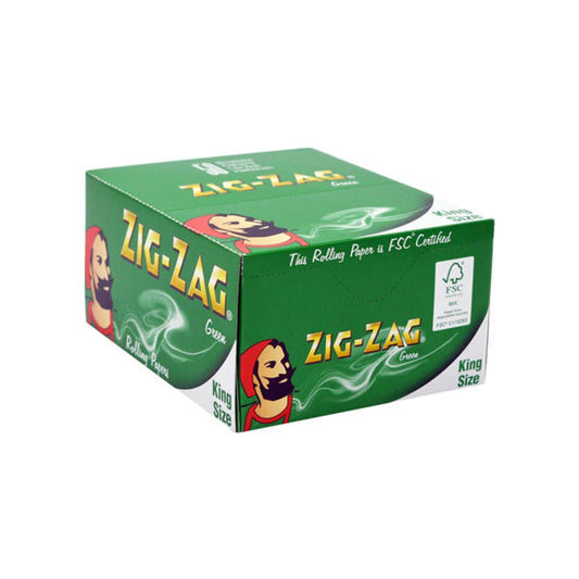 50 Zig-Zag Green King Size Rolling Papers - 2d0116-20