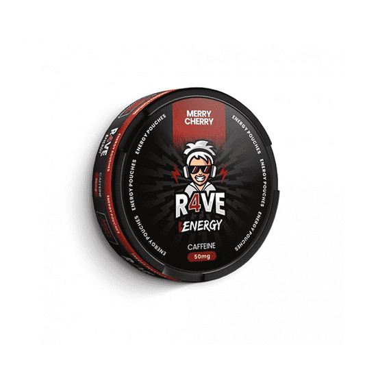50mg R4VE Energy Merry Cherry Caffeine Pouches - 20 Pouches - Vape Center