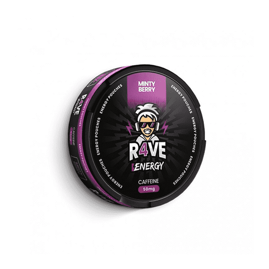 50mg R4VE Energy Minty Berry Caffeine Pouches - 20 Pouches - Vape Center