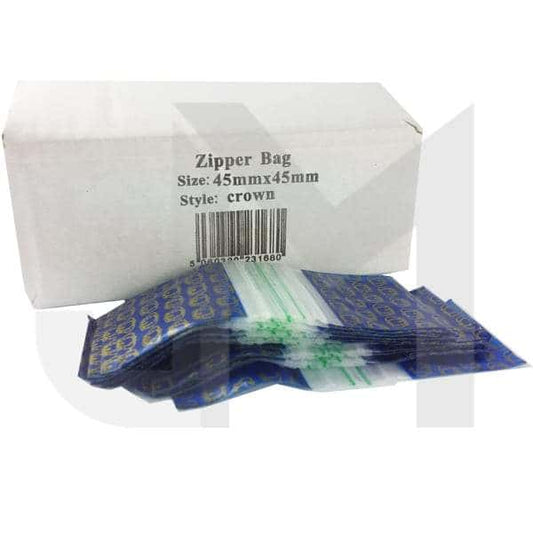 5 x Zipper Branded 45mm x 45mm Crown Bags - Vape Center