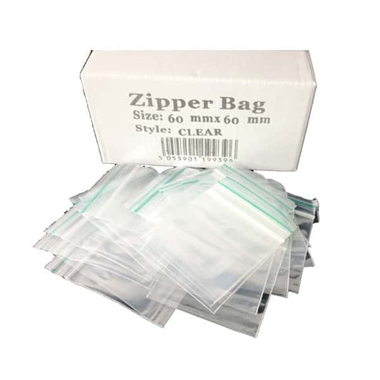 5 x Zipper Branded 60mm x 60mm Clear Bags - Vape Center