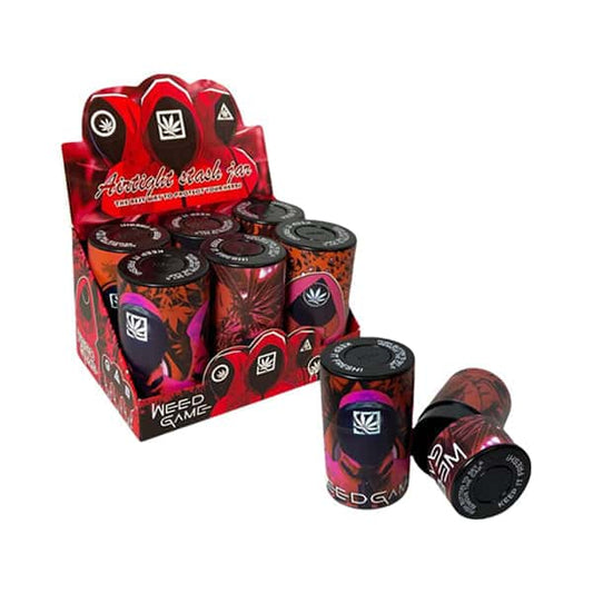 6 x Weed Game Airtight Stash Can Jars - WG-004 - Vape Center