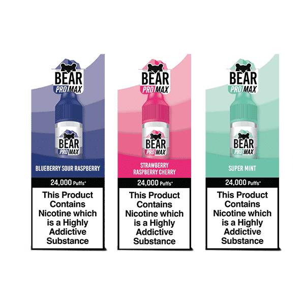 Bear Pro Max 75ml Longfill Bar Series includes 4X 20mg Salt Nic Shots - Vape Center