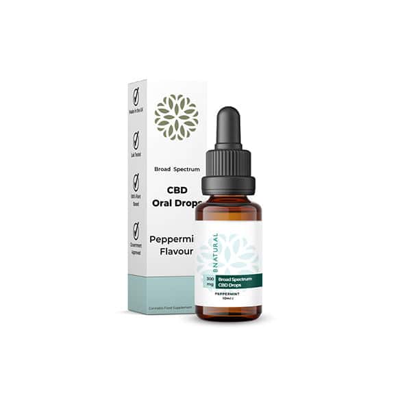 Bnatural 300mg Broad Spectrum CBD Peppermint Oral Drops - 10ml - Vape Center