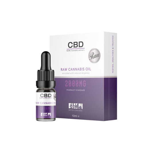 CBD by British Cannabis 2000mg CBD Raw Cannabis Oil - 10ml - Vape Center