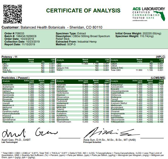 CBDistillery 500mg CBD Broad Spectrum Relief Stick - Vape Center