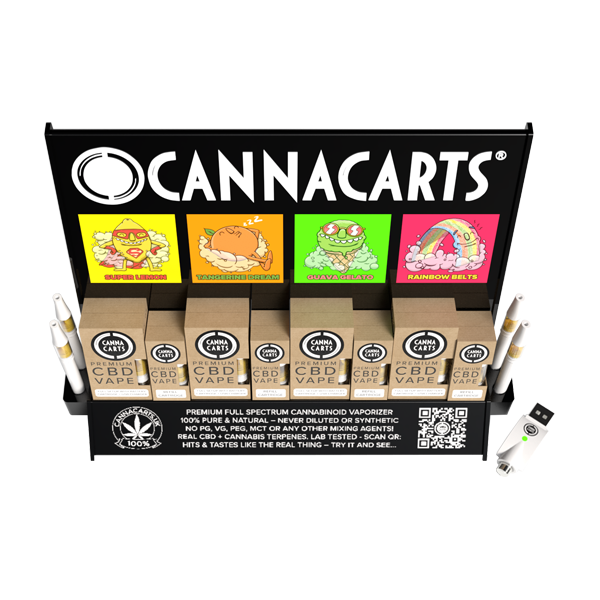 Cannacarts 420 POS Display Unit Set - 25 CBD Vapes - Vape Center