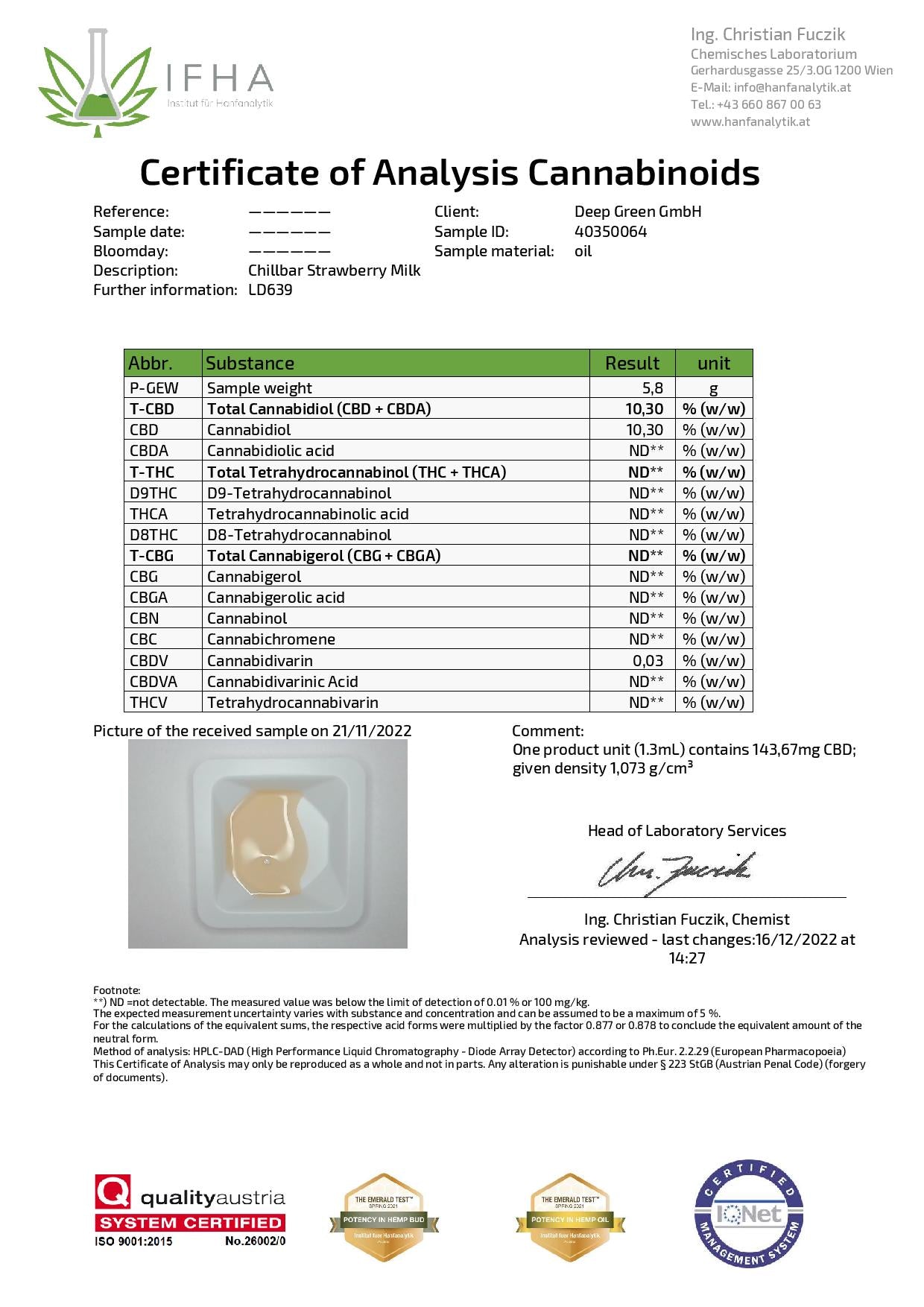 Chillbar 150mg CBD Disposable Vape Device 300 Puffs - Vape Center