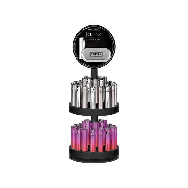 Clipper CMP11 Metal Carousel - 54 Mixed Design Lighters - CM0H000UK - Vape Center