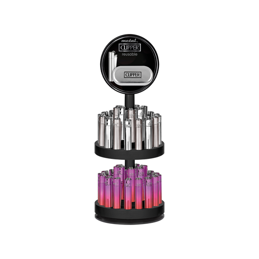 Clipper CMP11 Metal Carousel - 54 Mixed Design Lighters - CM0H000UK - Vape Center