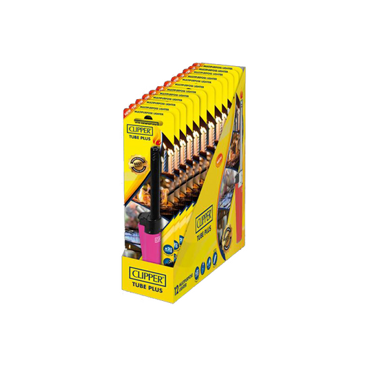 Clipper Tube Plus Multipurpose Shiny Gas Tube Lighters - TUB1L002UK - Vape Center