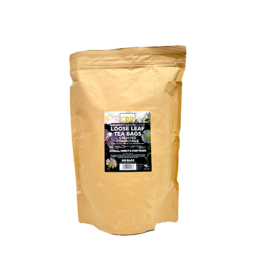Equilibrium CBD 340mg Tea Chamomile Catering Pack - 100 Biodegradable Pyramid Tea Bags - 2d0116-20