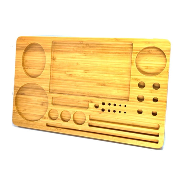 Extra Large Wooden Rolling Tray with Compartments - TRY-B428x260 - Vape Center