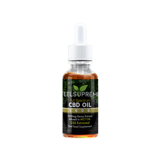 Feel Supreme 1000mg Full Spectrum CBD In MCT Oil - 15ml - Vape Center