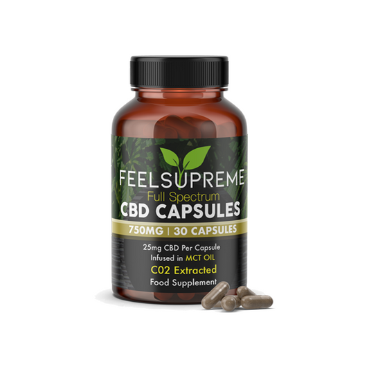 Feel Supreme 750mg Full Spectrum CBD Capsules - 30 Caps - Vape Center