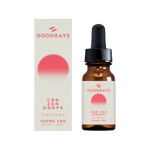 Goodrays 500mg CBD Natural Zen Drops - 15ml - Vape Center