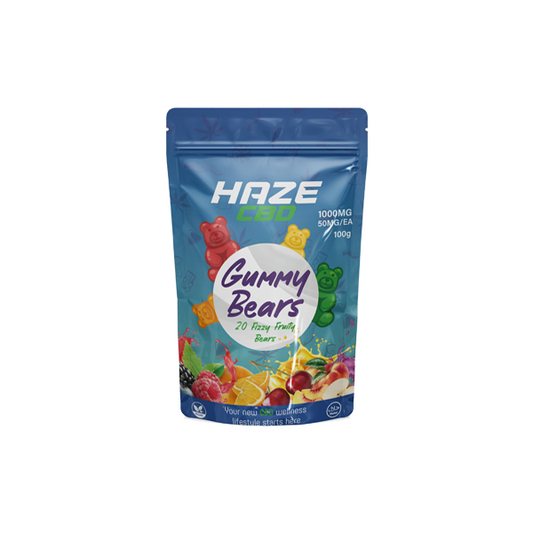 Haze CBD 1000mg Gummy Bears - 20 Pieces - 2d0116-20