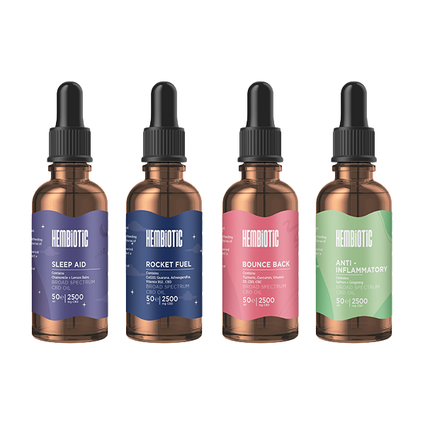 Hembiotic 2500mg Broad-Spectrum Bulk Functional CBD Oil - 50ml - Vape Center