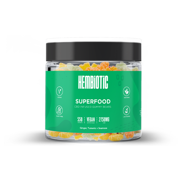 Hembiotic 2750mg Bulk Functional CBD Gummy Bears - 550g - Vape Center