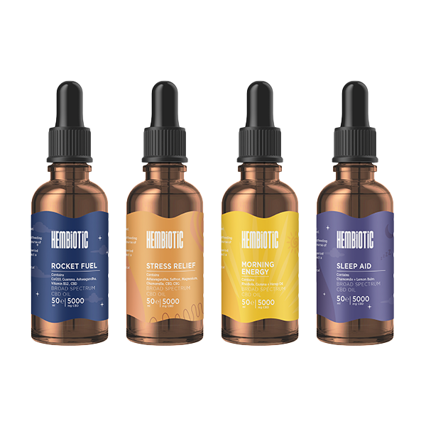 Hembiotic 5000mg Broad-Spectrum Bulk Functional CBD Oil - 50ml - Vape Center