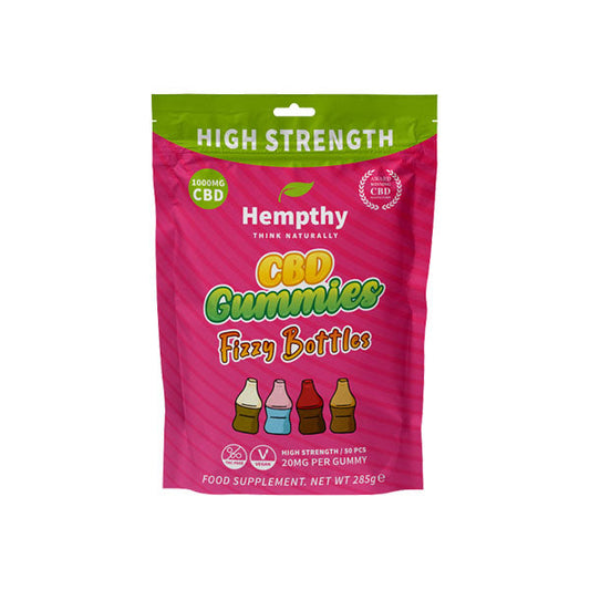 Hempthy 1000mg CBD Fizzy Bottles Gummies - 50 Pieces - 2d0116-20