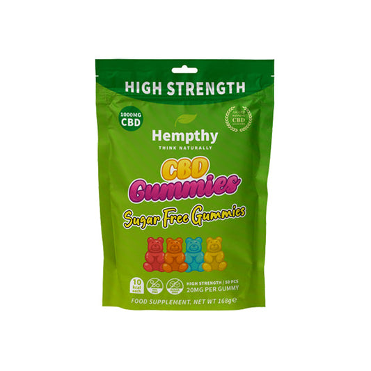 Hempthy 1000mg CBD Sugar Free Gummies - 50 Pieces - 2d0116-20