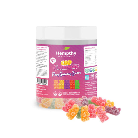 Hempthy 1200mg CBD Fizzy Gummy Bears - 40 pieces - 2d0116-20