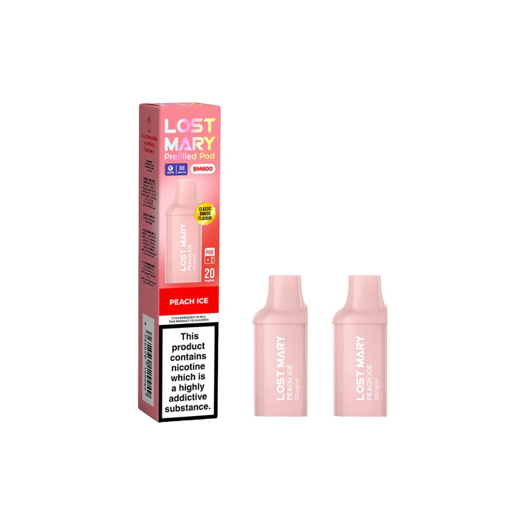 20mg Lost Mary BM600 Prefilled Replacement Pods 1200 Puffs - 2 Pcs