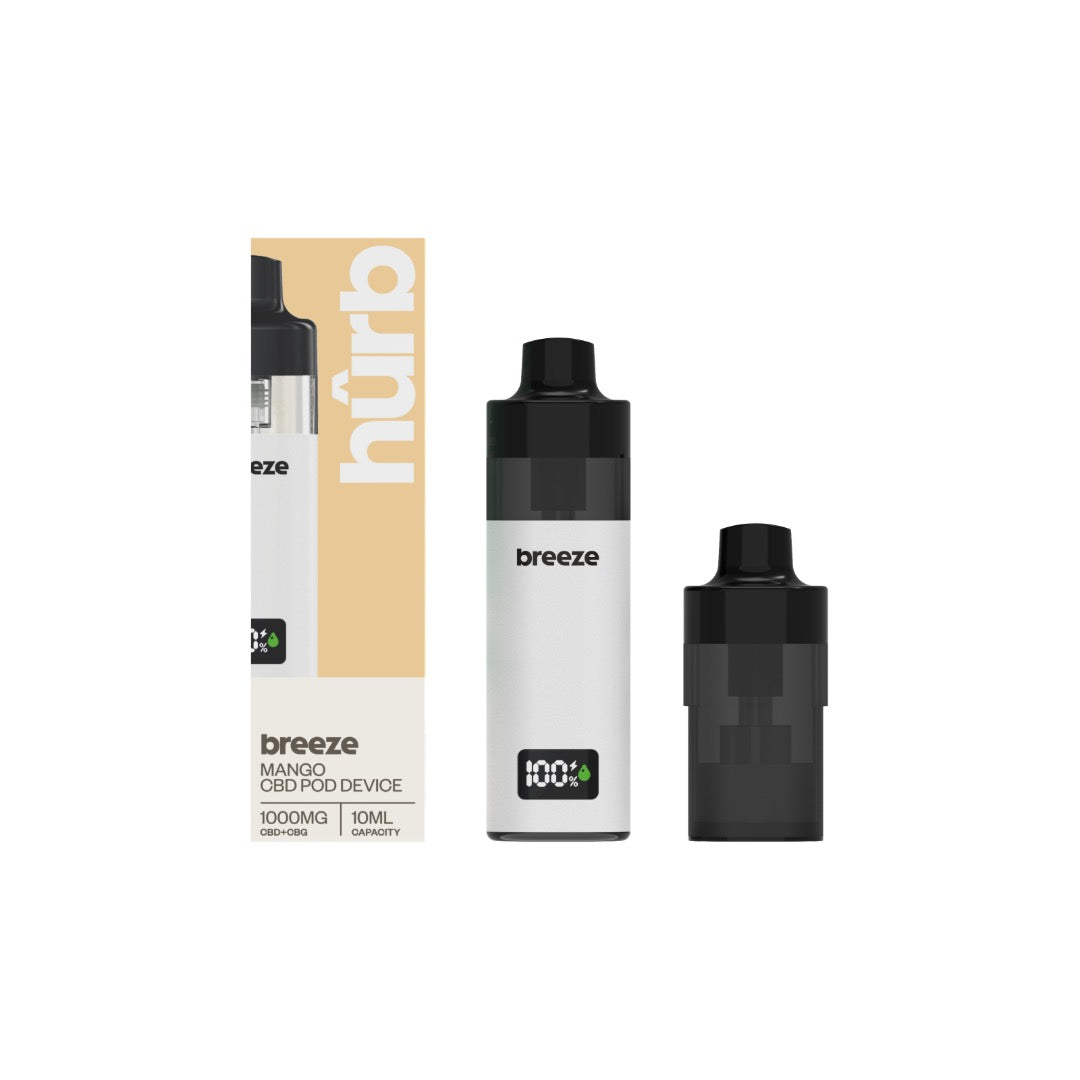Hurb Breeze CBD 500mg + 500mg CBG Prefilled Pod 10ml + Pod Vape Device