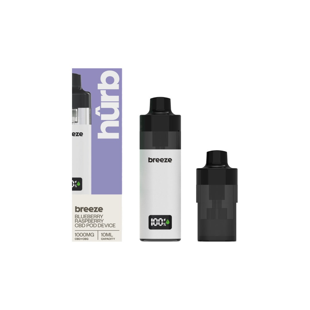 Hurb Breeze CBD 500mg + 500mg CBG Prefilled Pod 10ml + Pod Vape Device