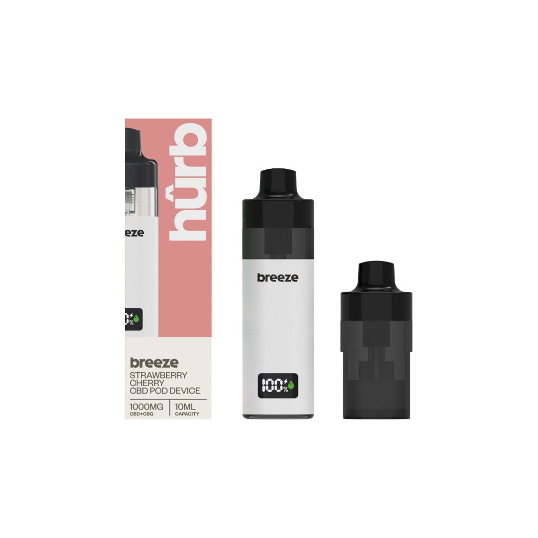 Hurb Breeze CBD 500mg + 500mg CBG Prefilled Pod 10ml + Pod Vape Device