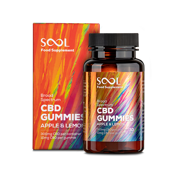 SOOL 300mg Broad Spectrum CBD Apple & Lemon Gummies - 30 pieces (BUY 1 GET 1 FREE)