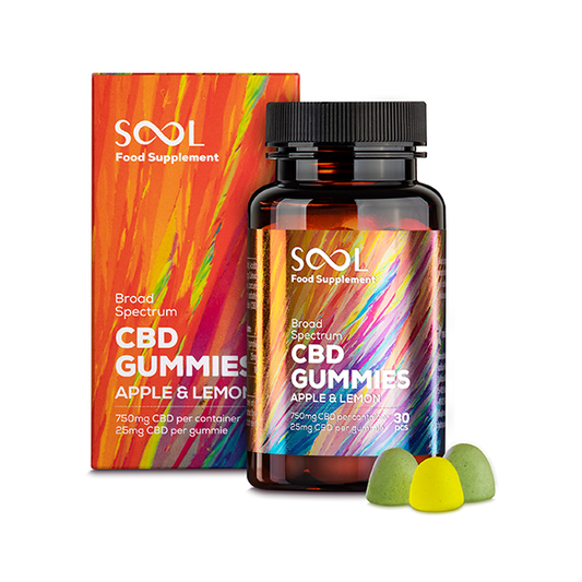 SOOL 750mg Broad Spectrum CBD Apple & Lemon Gummies - 30 pieces (BUY 1 GET 1 FREE)