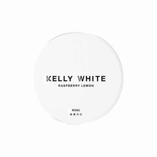 8mg Kelly White Mini Medium Raspberry Lemon Nicotine Pouches - 20 Pouches