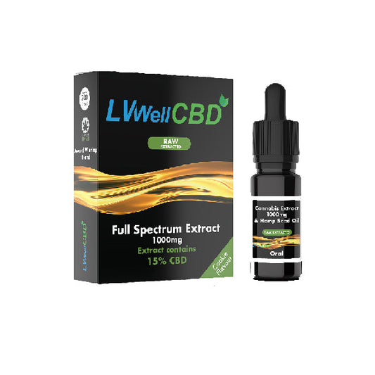 LVWell CBD 1000mg 10ml Raw Cannabis Oil - Vape Center