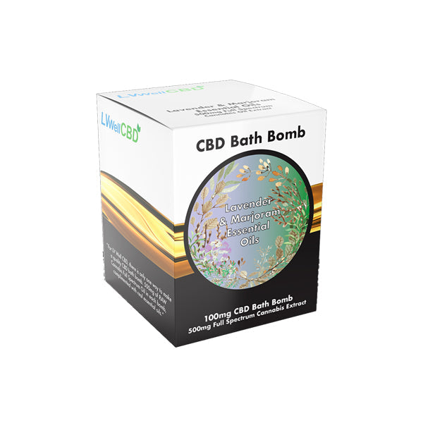 LVWell CBD 100mg CBD Bath Bomb - Lavender and Marjoram - Vape Center