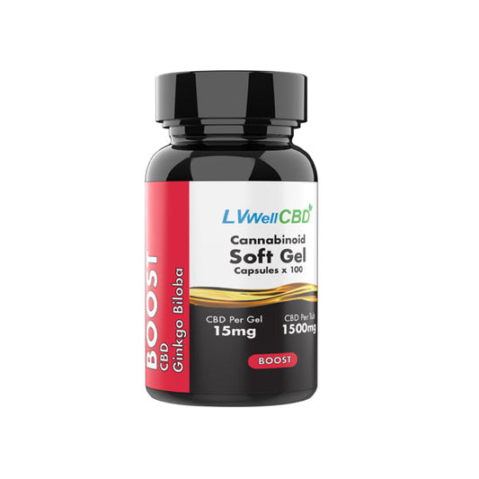LVWell CBD 1500mg CBD Soft Gel Capsules Boost - 100 Caps - Vape Center