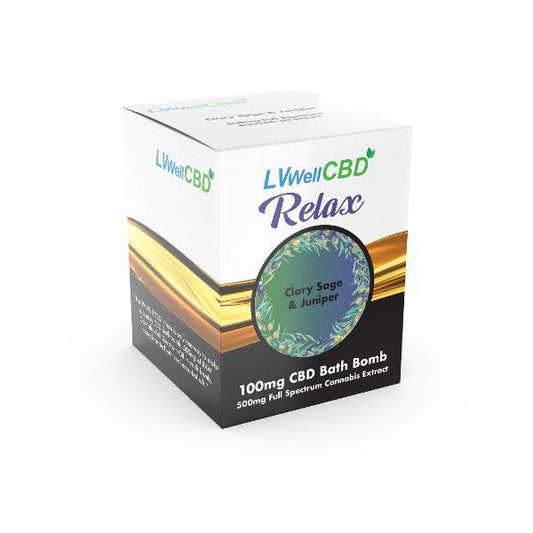 LVWell CBD 500mg CBD Bath Bomb - Clary Sage and Juniper - Relax - Vape Center
