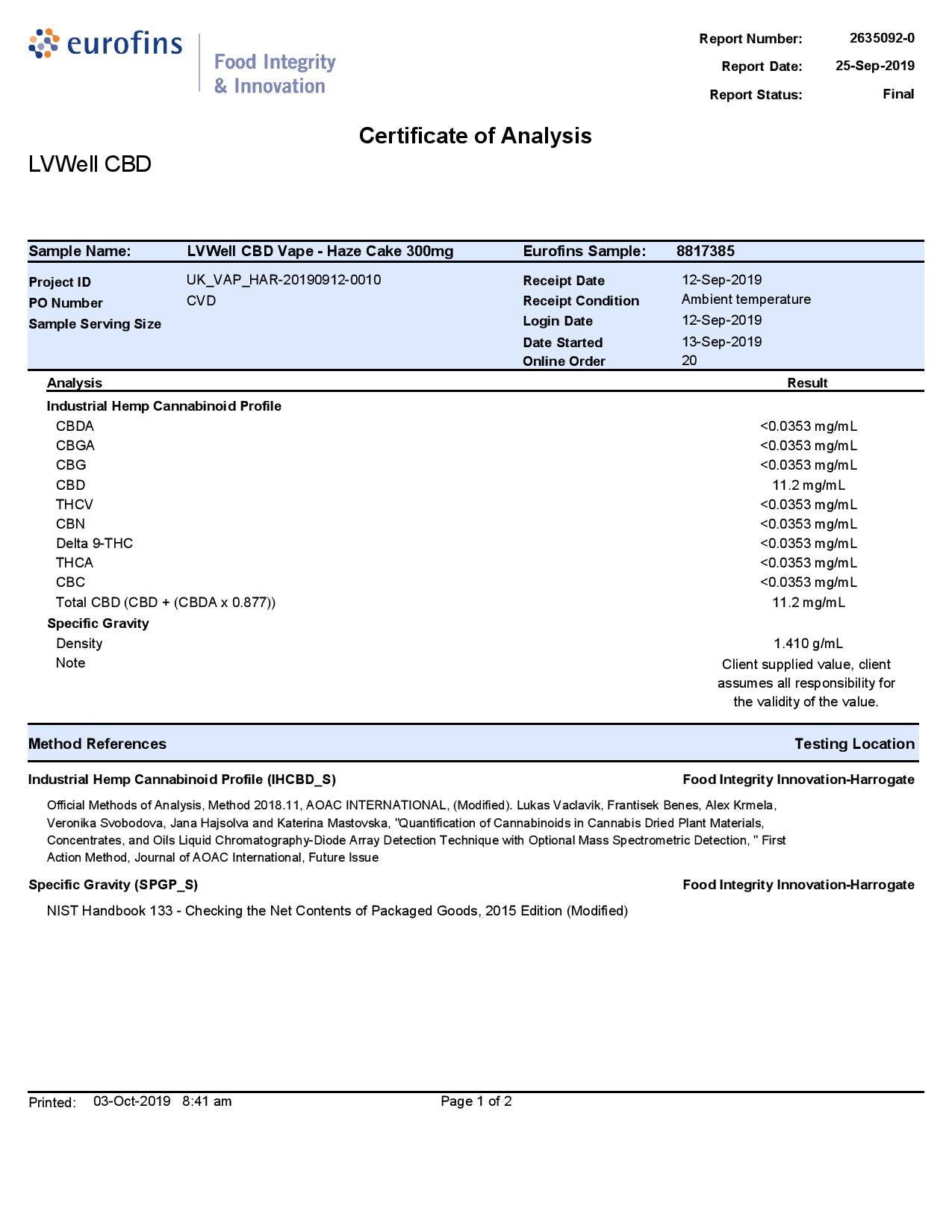 LVWell CBD Iso-Vape 300mg 30ml E-liquid - Vape Center