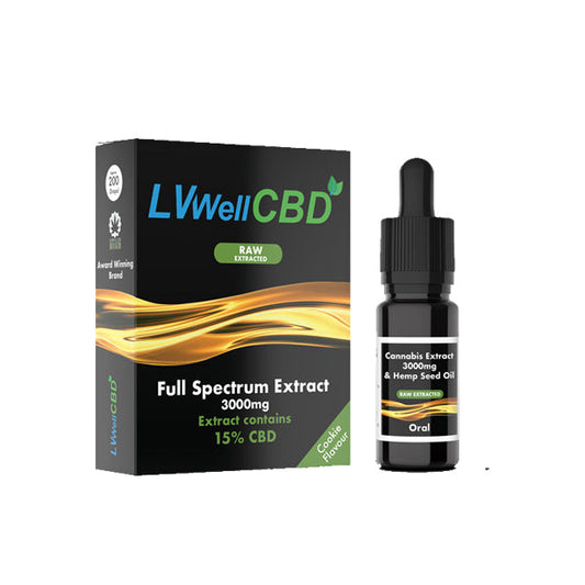 LVWell CBD Raw Extract 3000mg CBD 10ml Hemp Seed Oil - Vape Center