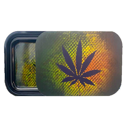Large Mixed Design Magnetic Metal Rolling Trays with Lid - Vape Center