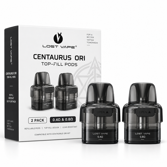 Lost Vape Centaurus ORI top-fill replacement pods 0.4Ω and 0.8Ω 2 pack