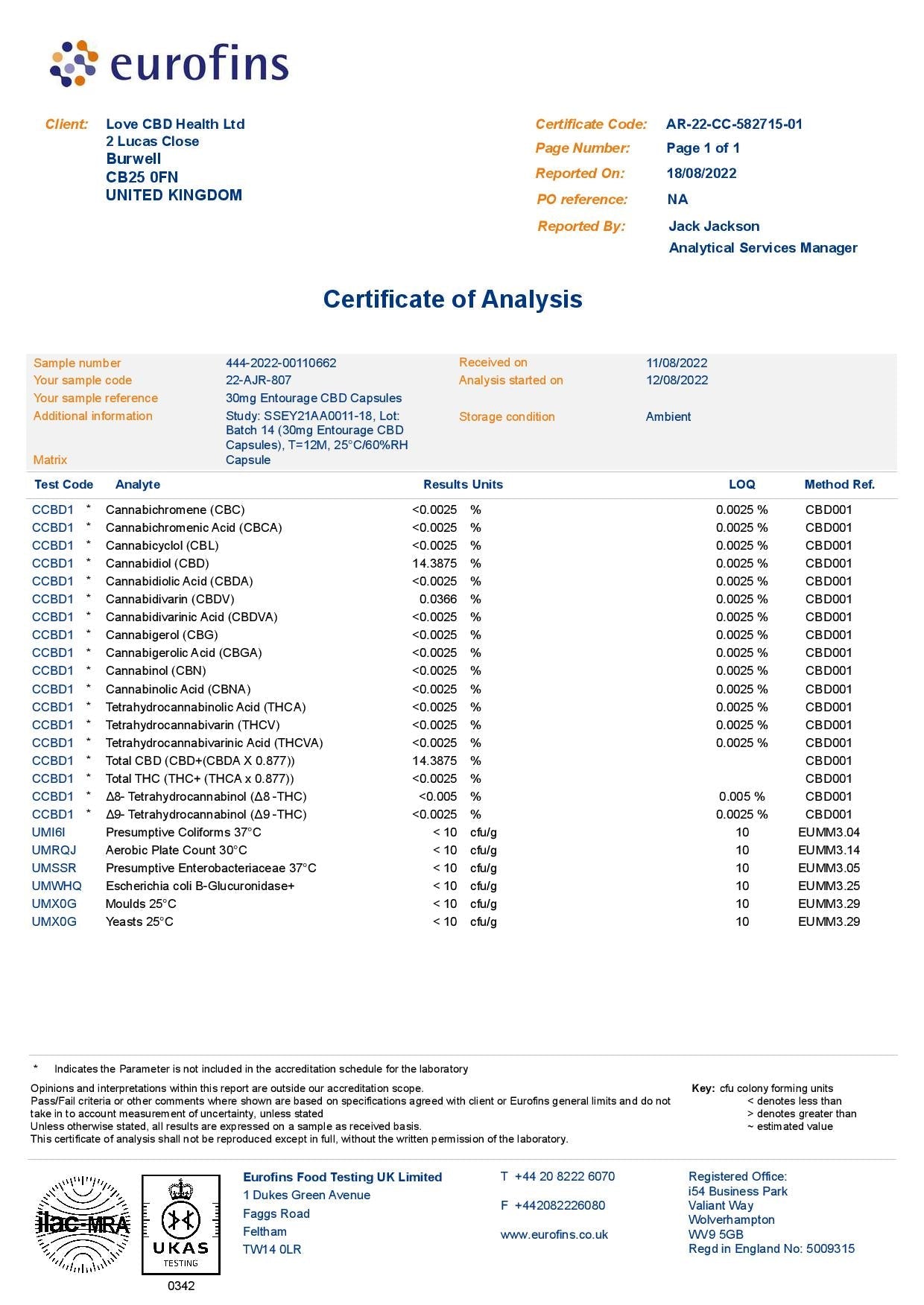 Love CBD 1800mg Triple Strength Entourage CBD Capsules - 60 Caps - Vape Center