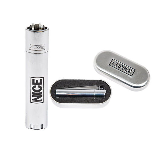 Mr Nice Logo Metal Clipper Lighter - Silver - 2d0116-20