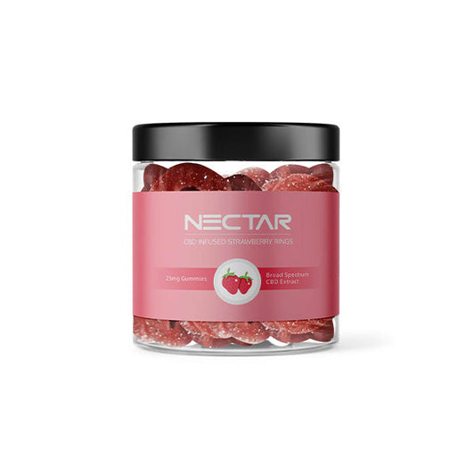 Nectar 500mg Broad Spectrum CBD Strawberry Rings Gummies - 20 Pieces - 2d0116-20