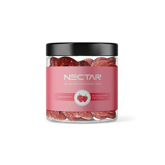 Nectar 500mg Broad Spectrum CBD Strawberry Rings Gummies - 20 Pieces - Vape Center