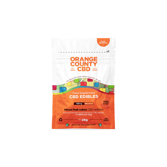 Orange County CBD 100mg Mini CBD Gummy Cubes - 6 Pieces - Vape Center