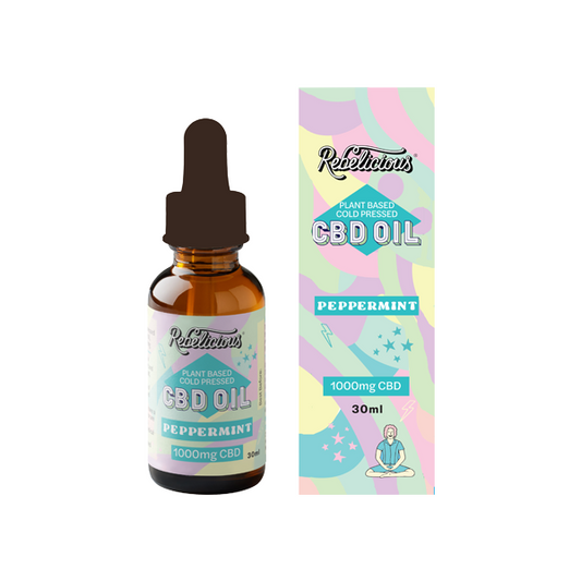 Rebelicious 1000mg Peppermint Plant Based Cold Pressed CBD Oil - 30ml - 2d0116-20