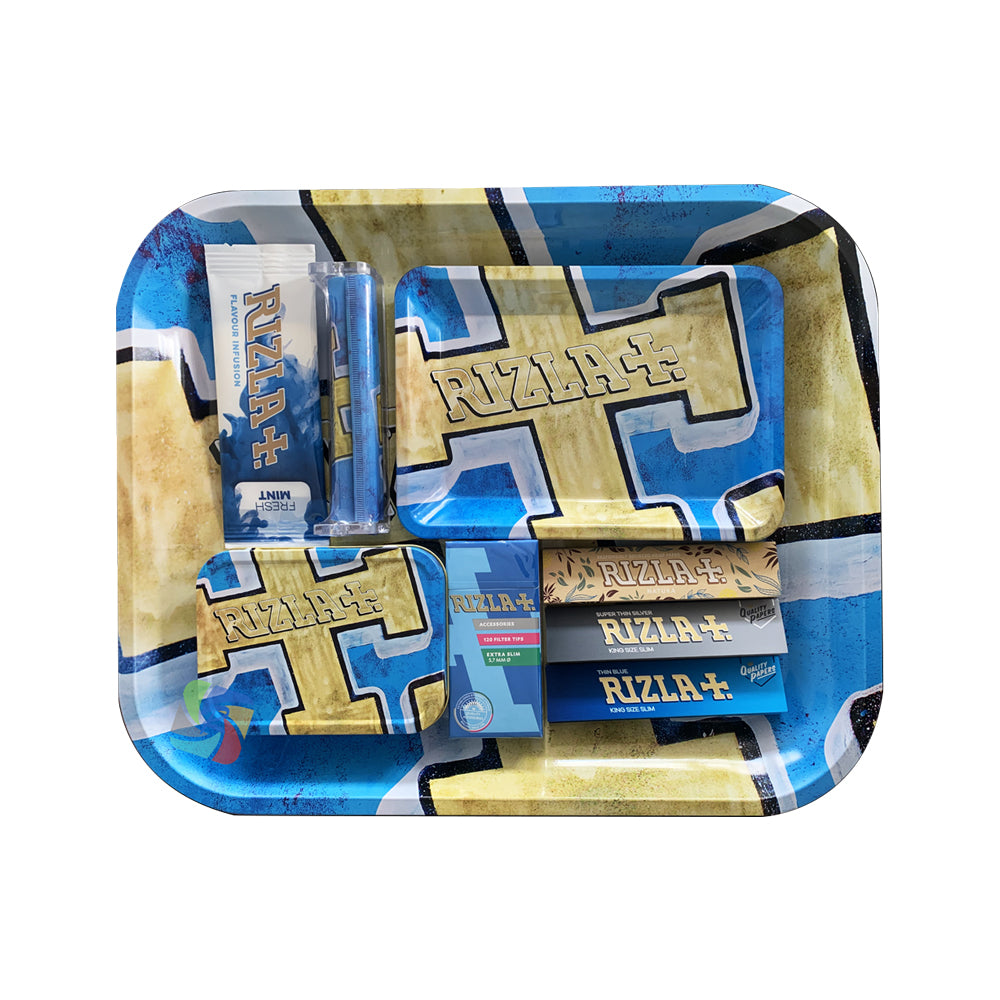 Rizla Large Metal Rolling Tray Gift Set - Vape Center