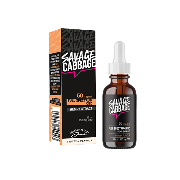 Savage Cabbage 750mg CBD Oil Vanilla 15ml - Vape Center